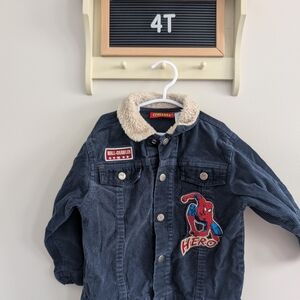 Vintage Spiderman Wall-Crawler Kids Jean Jacket - Dark Blue